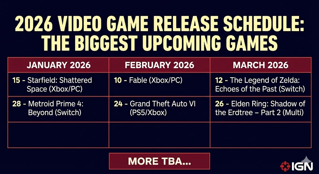 2026 Video Game Release Schedule