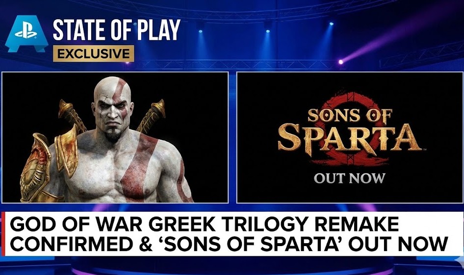 Pixel art of young Kratos and Deimos fighting back-to-back in God of War Sons of Sparta.
